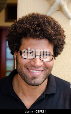 Portrait of Arab man in store in Fira in Santorini Greece in Greek Islands Stock Photo