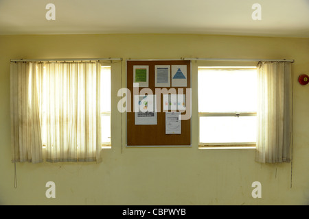 The bulletin board in a corridor at a psychiatric stigma hospital in Sadr City, Baghdad, Iraq Stock Photo