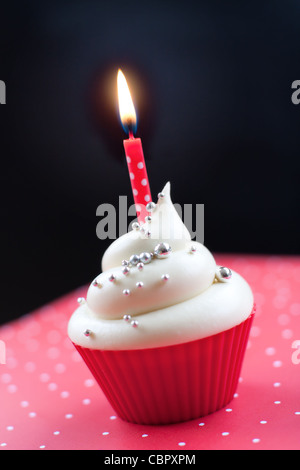 Birthday cupcake Stock Photo