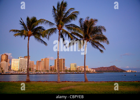 Ala Moana Beach Park, Waikiki, Honolulu, Oahu, Hawaii Stock Photo