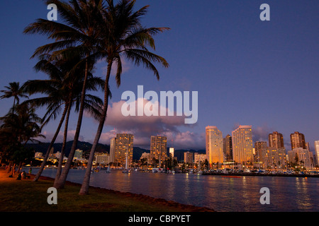 Ala Moana Beach Park, Waikiki, Honolulu, Oahu, Hawaii Stock Photo