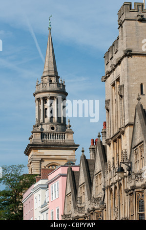 All Saints Church or Lincoln college library and Brasenose College Oxford England. Stock Photo