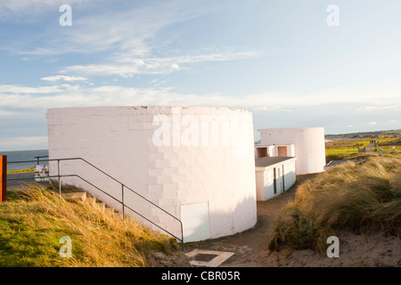 A first world war gun emplacement on the coast of the North Sea at Blyth in Northumberland, UK. Stock Photo