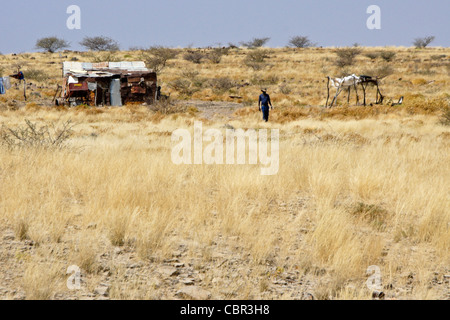 Damara house in Damaraland, Namibia Stock Photo