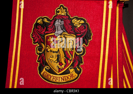 Gryffindor souvenir  banner at  Wizarding World of Harry Potter at Universal Orlando Resort Stock Photo