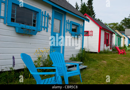 Eastport Maine on border of Canada and Maine with bright colors of cottages abstract Stock Photo