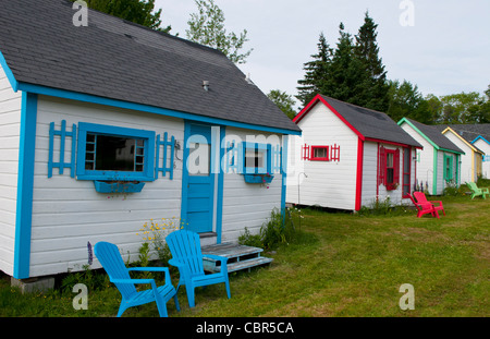 Eastport Maine on border of Canada and Maine with bright colors of cottages abstract Stock Photo