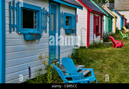 Eastport Maine on border of Canada and Maine with bright colors of cottages abstract Stock Photo