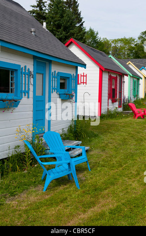 Eastport Maine on border of Canada and Maine with bright colors of cottages abstract Stock Photo