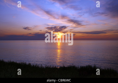 View on sunset from Snake Island (Zmiinyi Island), Black Sea, Odessa, Ukraine, Eastern Europe Stock Photo