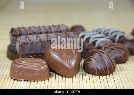 sweet set of tempting tasty sweet chocolate Stock Photo