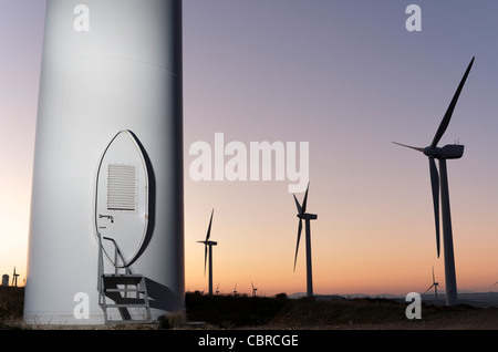 entrance to a windmill for renowable electric production Stock Photo