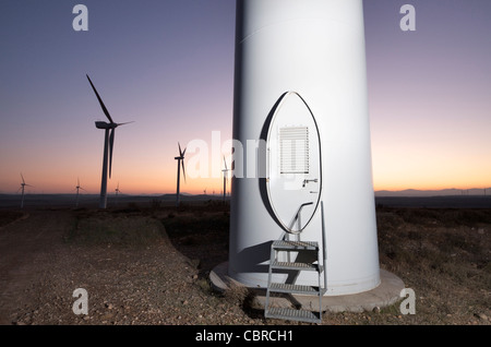 entrance to a windmill for renowable electric production Stock Photo