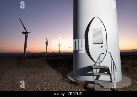 entrance to a windmill for renowable electric production Stock Photo