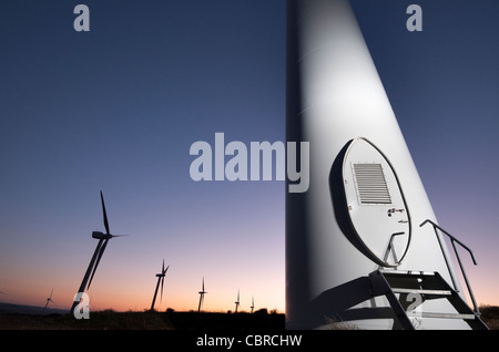 entrance to a windmill for renowable electric production Stock Photo