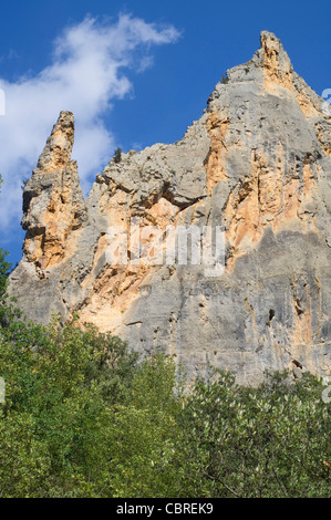 Montrebei Spire rock in Alsamora, Lerida, Catalonia, Spain Stock Photo