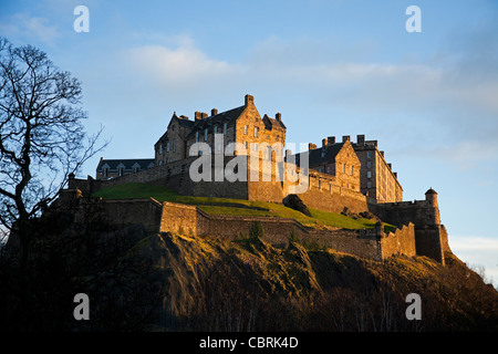 Edinburgh Castle late winter afternoon in December, Scotland UK, Europe Stock Photo