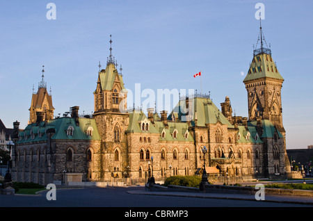 A view of the Canadian Parliament East Block in the afternoon sunshine. Stock Photo