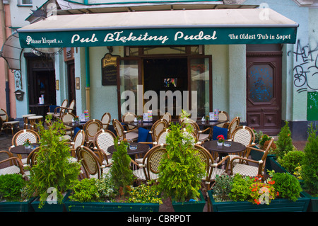 Oldest bar in town along Bohaterow Monte Cassino main street Sopot Pomerania northern Poland Europe Stock Photo