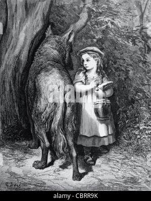 Little Red Riding Hood and the big, bad wolf Stock Photo - Alamy