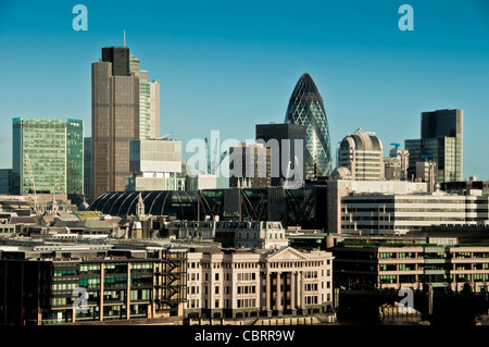 View from Members lounge at Tate Modern, London. Looking towards Financial District. Stock Photo