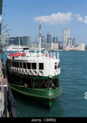 dh Star ferry CENTRAL HONG KONG Solar Star ferry at Central Pier 7 habour ferries hk harbour transport terminal green ferryboat Stock Photo