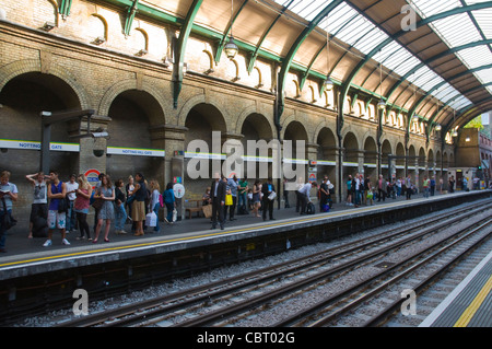 Notting Hill Gate metro station district and central lines platform west London England UK Europe Stock Photo