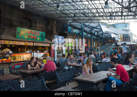 Eating area at Stables Market in Camden Town north London England UK Europe Stock Photo