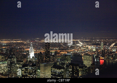 USA Manhattan, Blick auf das Chrysler Building bei Nacht, View on the Chrysler Building at night Stock Photo