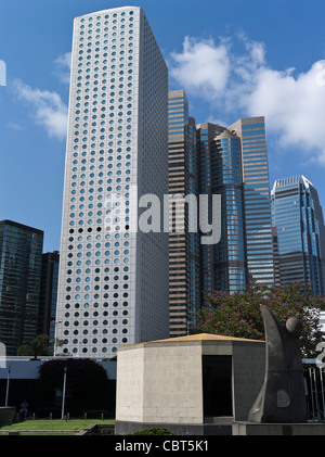 dh City Hall Memorial garden CENTRAL HONG KONG sculpture Jardine House exchange square IFC 1 business skyline Stock Photo