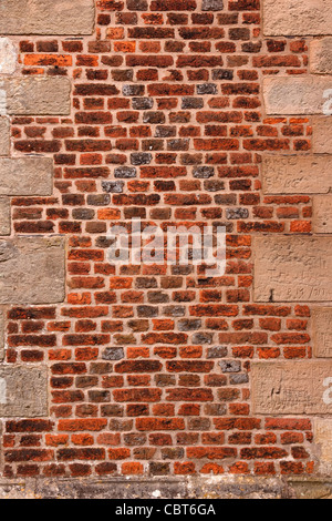 Ornate old brick and stonework, Lady Jane Grey's House, Bradgate Park, Newtown Linford, Leicestershire, England, UK Stock Photo