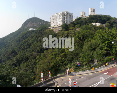 dh  VICTORIA PEAK HONG KONG Mount Austin Road residential flats building apartments Stock Photo