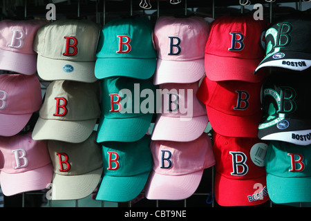 Boston baseball hats display, Boston, Massachusetts Stock Photo