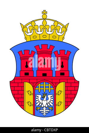 Krakow city coat of arms; isolated on white background. Stock Photo