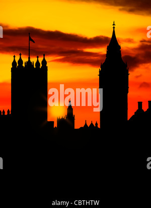 silhouette of house of parliament Stock Photo