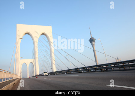 Macau tower, Sai Van Bridge, Macau Stock Photo