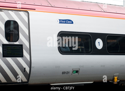 First Class section of Virgin Pendolino train Stock Photo