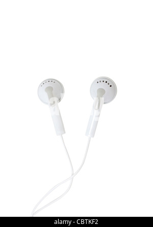 Ear buds isolated on white Stock Photo