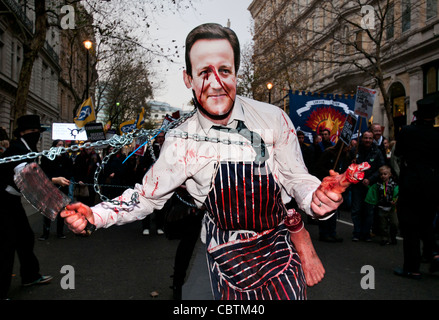 Strikers protest against government  pension reforms in Britain's first mass strike in 30 years. London,  UK. 30th Nov 2011 Stock Photo