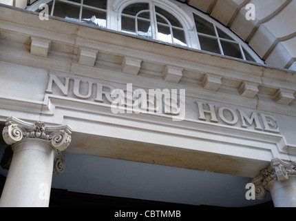 Nurses’ Home sign outside a Victorian building, London, England Stock Photo