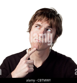 Man thinking about a problem Stock Photo