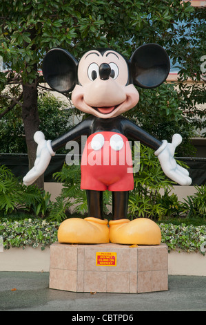 Notorious cartoon character Mickey Mouse statue in Disneyworld hotel, Anaheim, US Stock Photo