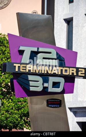 T2 Terminator 3-D attraction sign  Universal Studios Orlando Florida Stock Photo