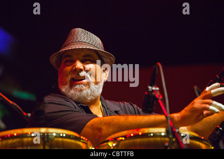 PONCHO SANCHEZ and his Latin Jazz Band perform on the Jimmy Lyons Stage - 54TH MONTEREY JAZZ FESTIVAL 2011 Stock Photo