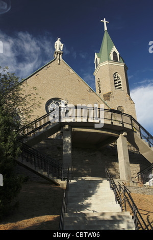 Mount Adams Steps leading to Holy Cross Immaculata Church. Cincinnati, Ohio, USA. Stock Photo