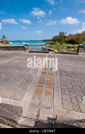 Somerset Bridge (world's smallest drawbridge), Somerset, Bermuda. Stock Photo