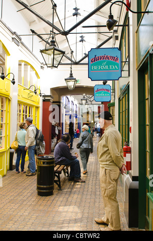 Bermuda. Clock tower Shopping Mall at the Royal Naval Dockyard, Bermuda. Stock Photo