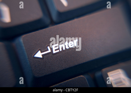Macro shot of enter on keyboard Stock Photo