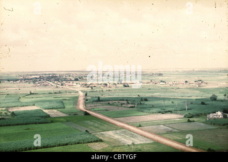 An Loc Vietnam aerial photo road LTC Trobrough's photos of the 11th ACR and elements of the 1st Cavalry Division - including helicopters of the 1st Squadrond, 9th Cavalry at Quan Loi and the surrounding area of operations in III Corps in Vietnam. Trobough was a chaplain. Stock Photo