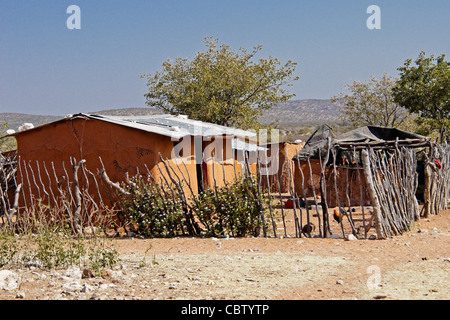 Family home in a Herero village, Damaraland, Namibia Stock Photo